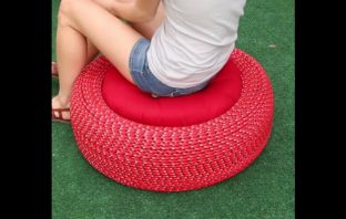 Turn An Old Tire Into An Adorable Boho Seat With Storage Space!