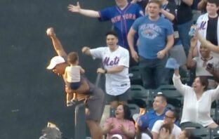 Dad Makes ‘Catch Of The Year’ At Mets Game While Holding His Baby
